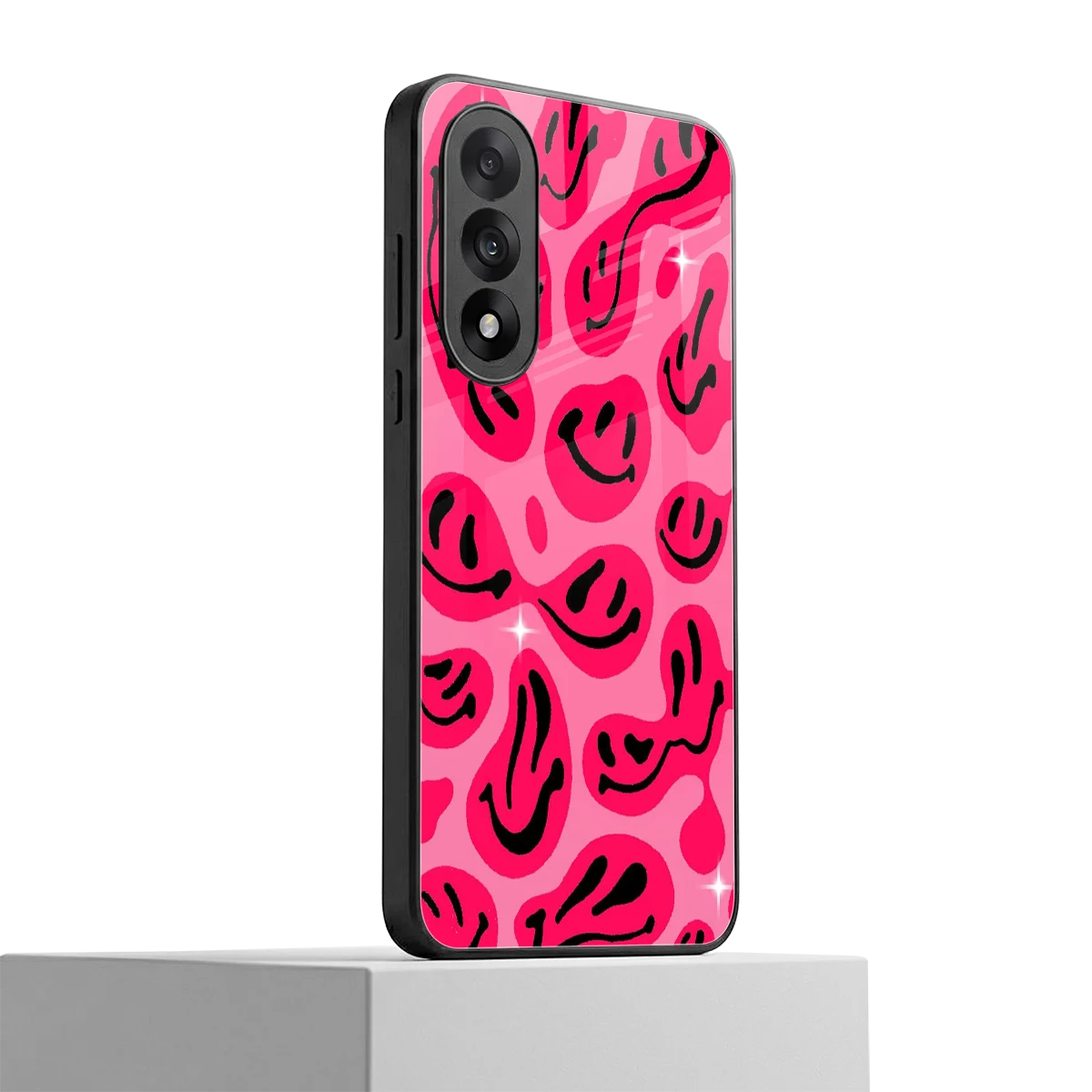 Acid Smiles Pink oneplus nord 5 mobile cover | shockproof glass phone case