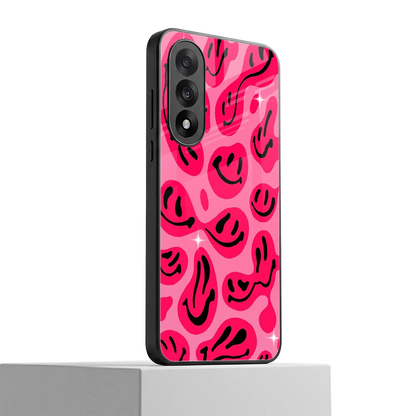 Acid Smiles Pink oneplus nord 5 mobile cover | shockproof glass phone case