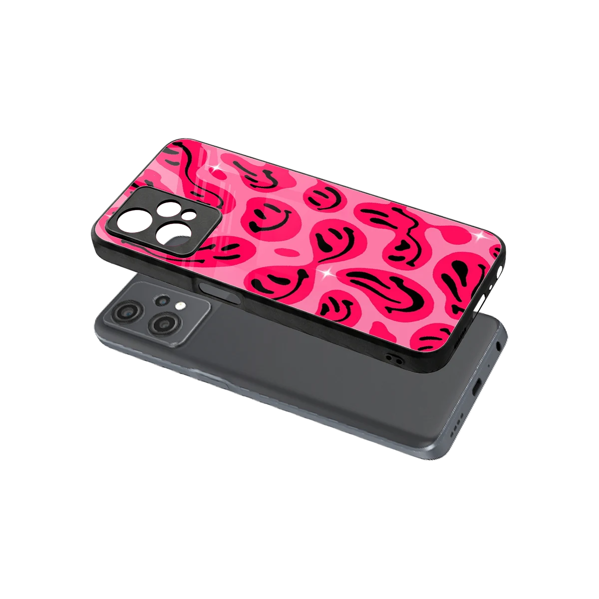 Acid Smiles Pink sleek oneplus nord ce 2 lite cover with tempered glass back and TPU edges