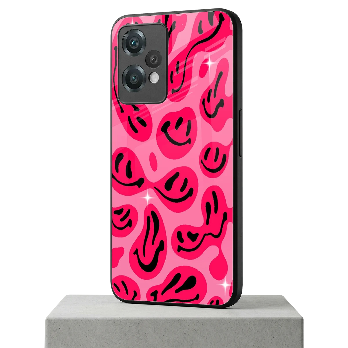 Acid Smiles Pink oneplus nord ce 2 lite mobile cover | shockproof glass phone case