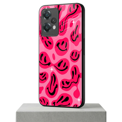 Acid Smiles Pink oneplus nord ce 2 lite mobile cover | shockproof glass phone case