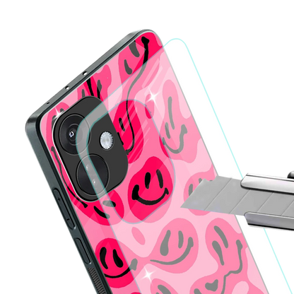 Acid Smiles Pink stylish phone case for oneplus nord ce 3 | glossy glass and slim fit