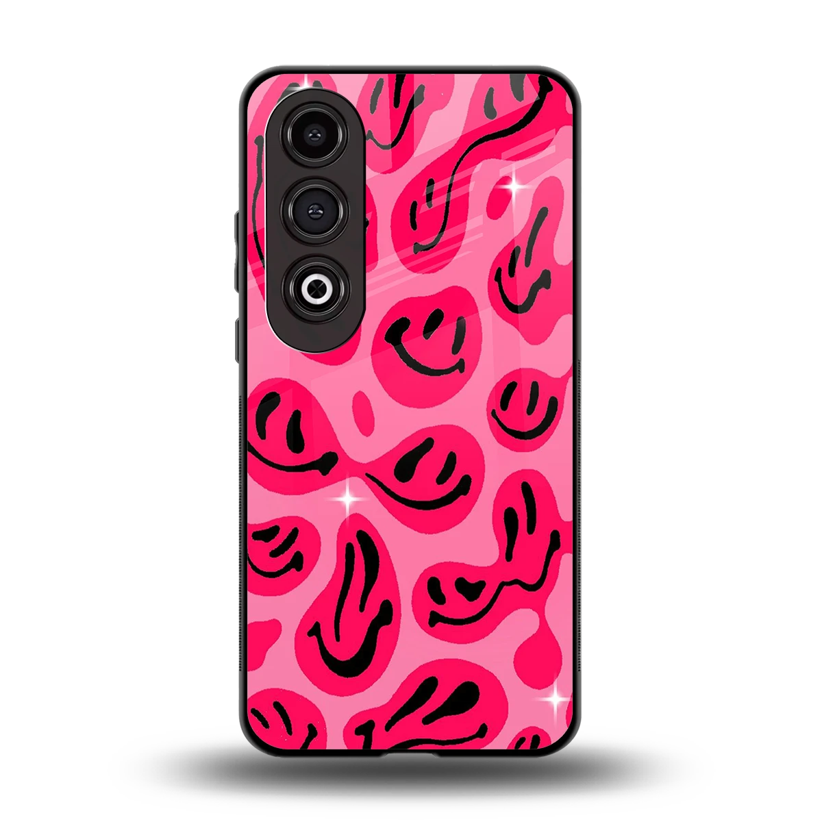 Acid Smiles Pink back phone cover | glass case for oneplus nord ce 4