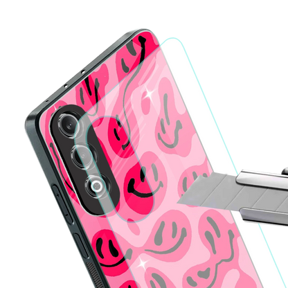 Acid Smiles Pink stylish phone case for oneplus nord ce 4 | glossy glass and slim fit