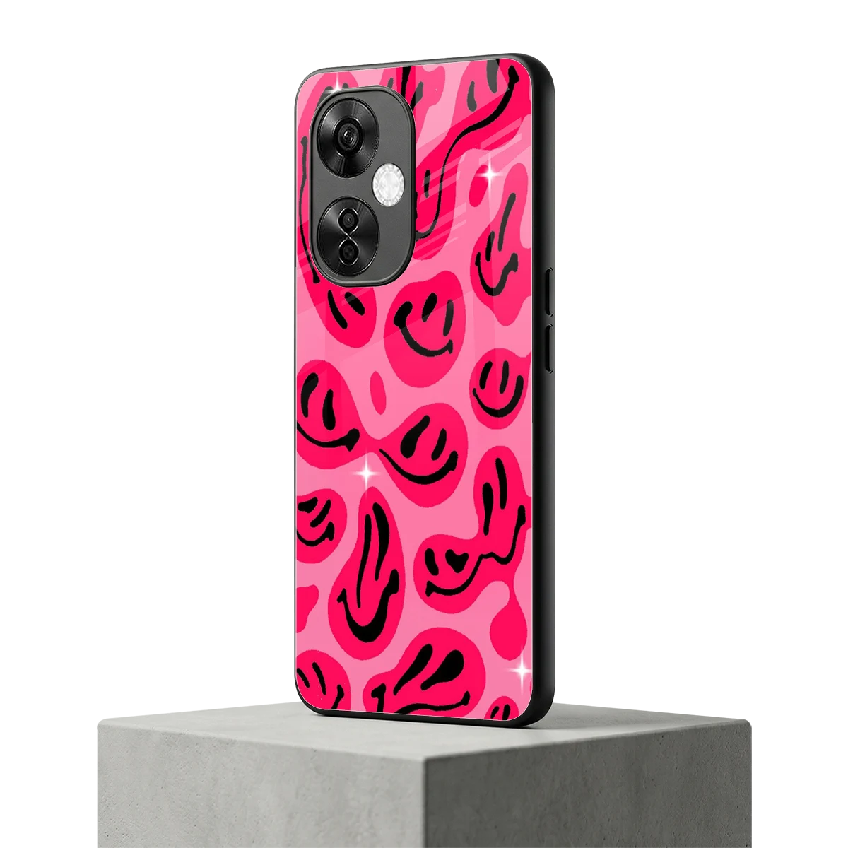 Acid Smiles Pink oneplus nord ce 3 lite mobile cover | shockproof glass phone case