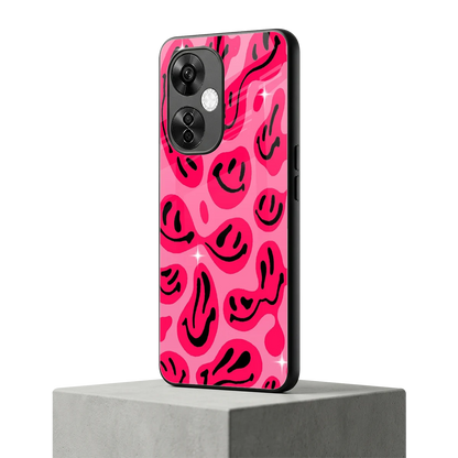 Acid Smiles Pink oneplus nord ce 3 lite mobile cover | shockproof glass phone case