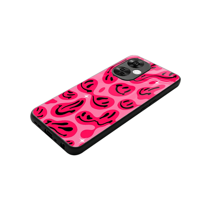 Acid Smiles Pink stylish phone case for oneplus nord ce 3 lite | glossy glass and slim fit