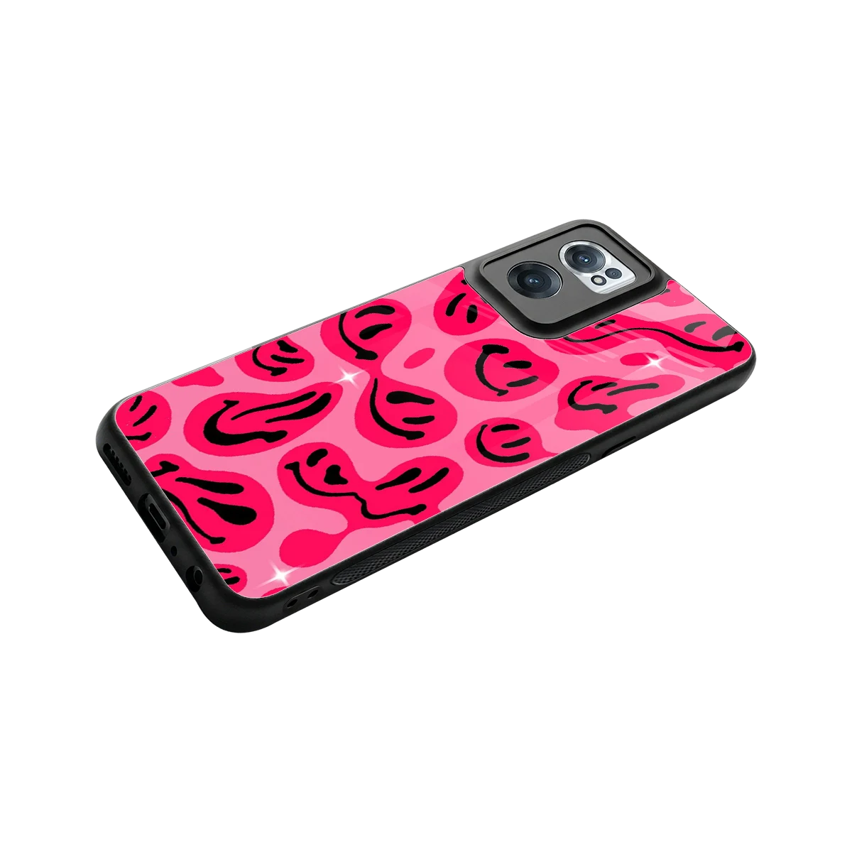 Acid Smiles Pink stylish phone case for oneplus nord ce 2 | glossy glass and slim fit