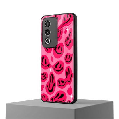 Acid Smiles Pink oppo a3 pro mobile cover | shockproof glass phone case