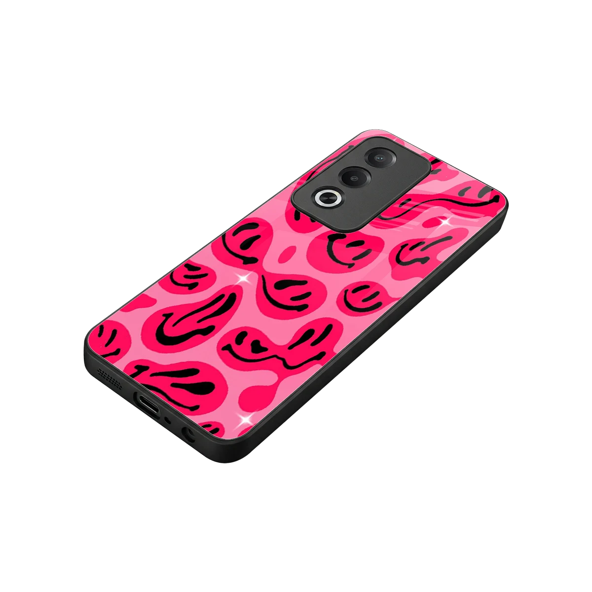 Acid Smiles Pink stylish phone case for oppo a3 pro | glossy glass and slim fit