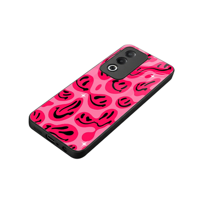 Acid Smiles Pink stylish phone case for oppo a3 pro | glossy glass and slim fit