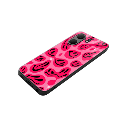 Acid Smiles Pink stylish phone case for oppo a5x 5g | glossy glass and slim fit