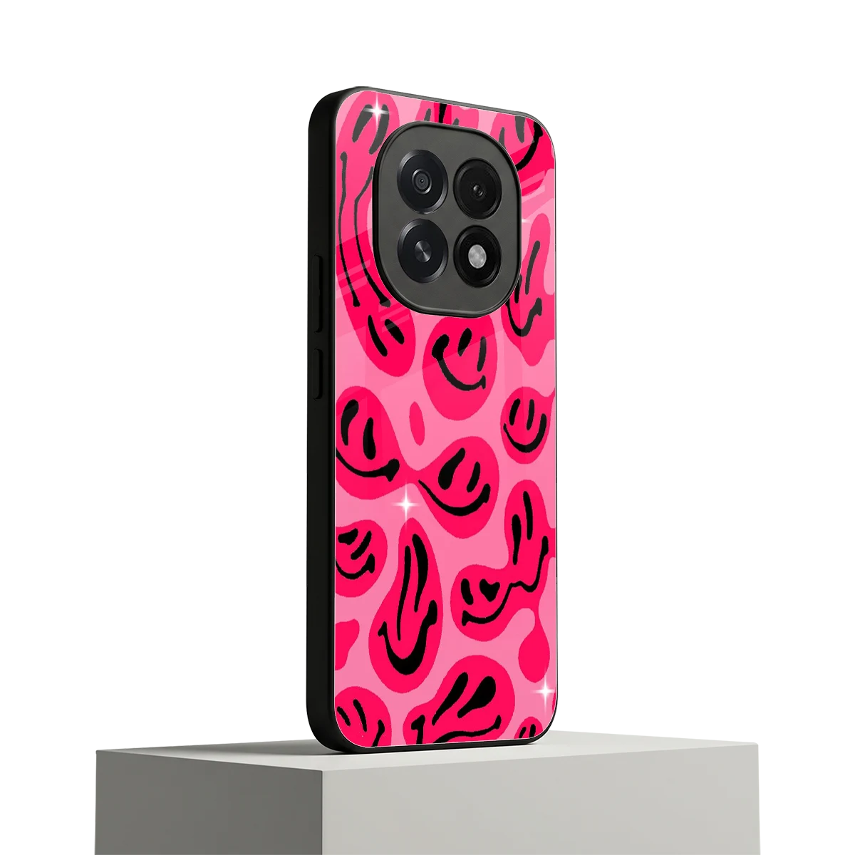 Acid Smiles Pink oppo f29 5g mobile cover | shockproof glass phone case