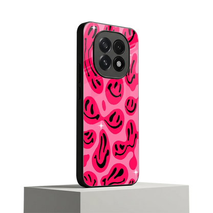Acid Smiles Pink oppo f29 5g mobile cover | shockproof glass phone case