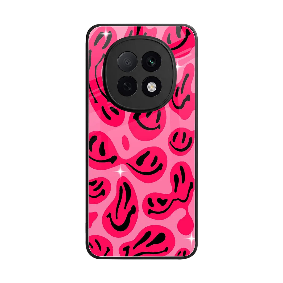Acid Smiles Pink back phone cover | glass case for oppo f29 pro 5g