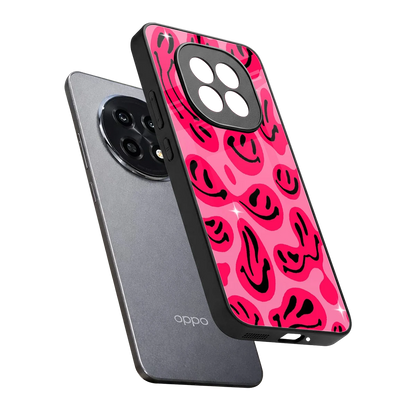 Acid Smiles Pink sleek oppo f29 pro 5g cover with tempered glass back and TPU edges