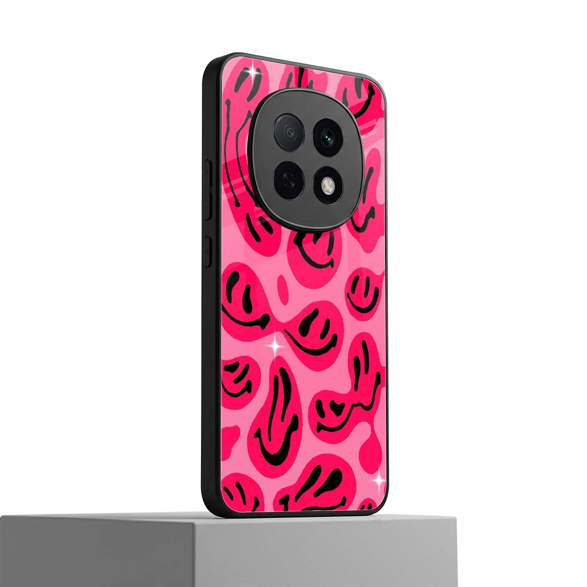 Acid Smiles Pink oppo f29 pro 5g mobile cover | shockproof glass phone case