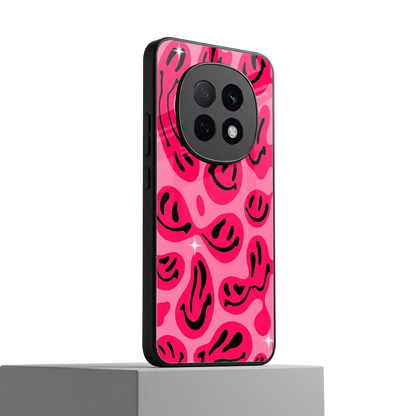 Acid Smiles Pink oppo f29 pro 5g mobile cover | shockproof glass phone case