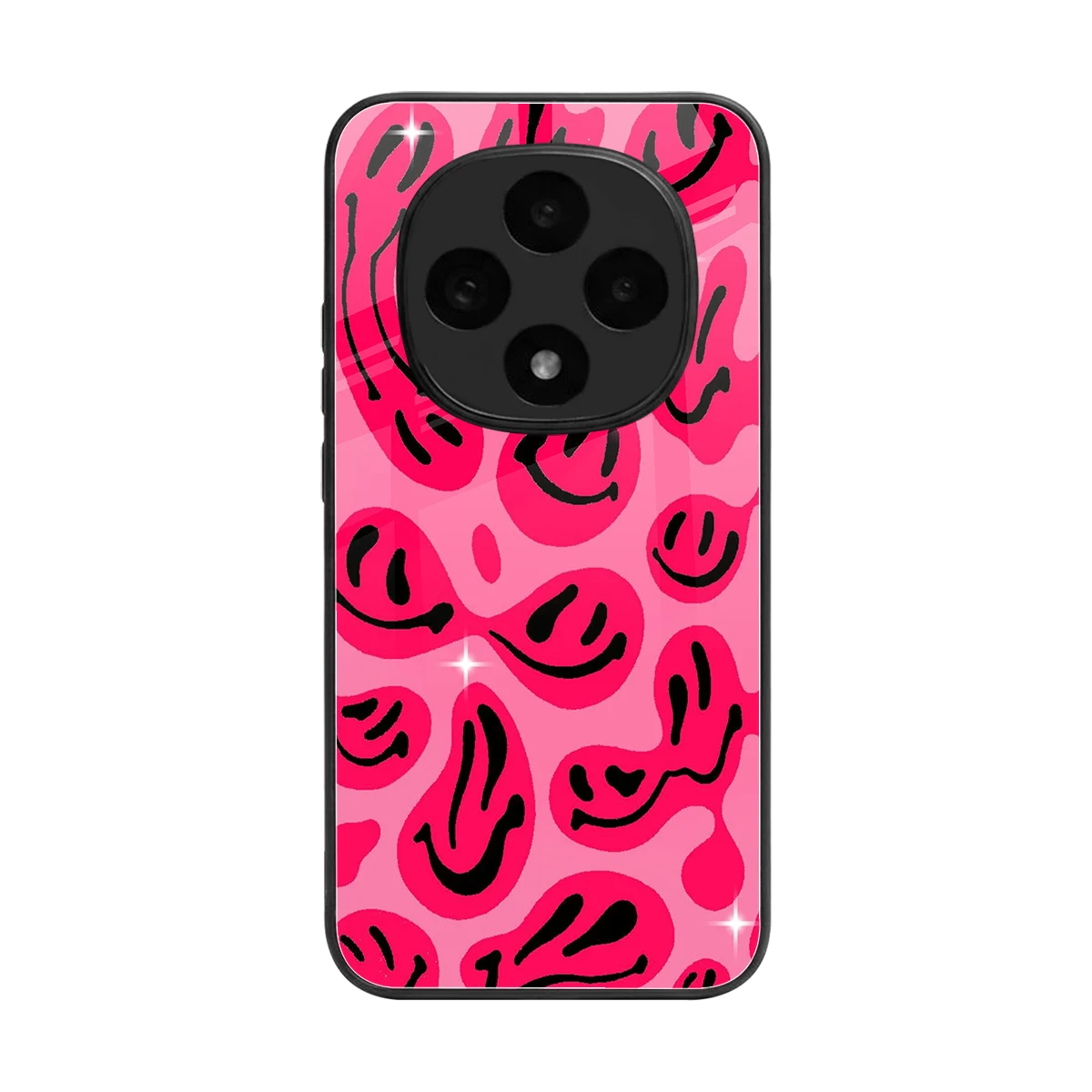 Acid Smiles Pink back phone cover | glass case for oppo f31 pro 5g