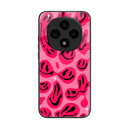 Acid Smiles Pink back phone cover | glass case for oppo f31 pro 5g
