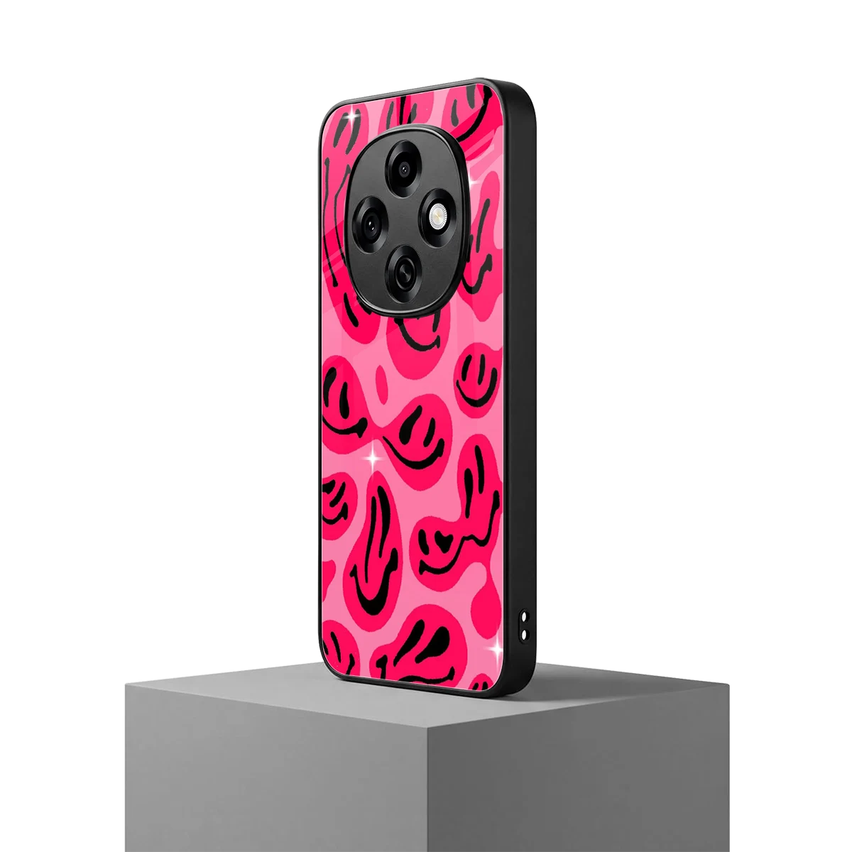 Acid Smiles Pink oppo f31 pro 5g mobile cover | shockproof glass phone case