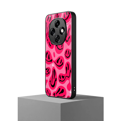 Acid Smiles Pink oppo f31 pro 5g mobile cover | shockproof glass phone case