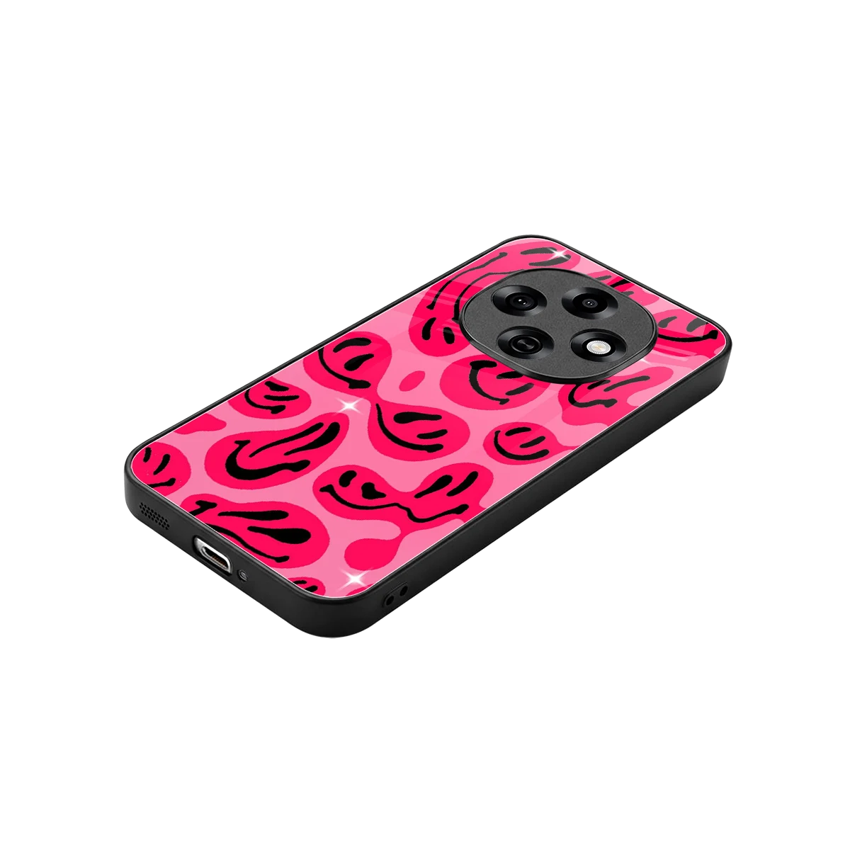 Acid Smiles Pink stylish phone case for oppo f31 pro 5g | glossy glass and slim fit