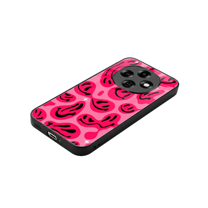 Acid Smiles Pink stylish phone case for oppo f31 pro 5g | glossy glass and slim fit