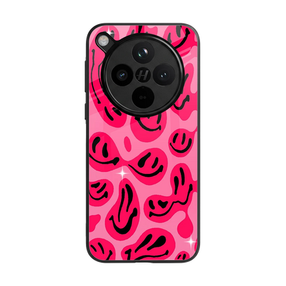 Acid Smiles Pink back phone cover | glass case for oppo find x8