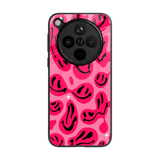 Acid Smiles Pink back phone cover | glass case for oppo find x8