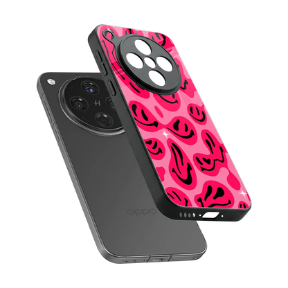 Acid Smiles Pink sleek oppo find x8 cover with tempered glass back and TPU edges