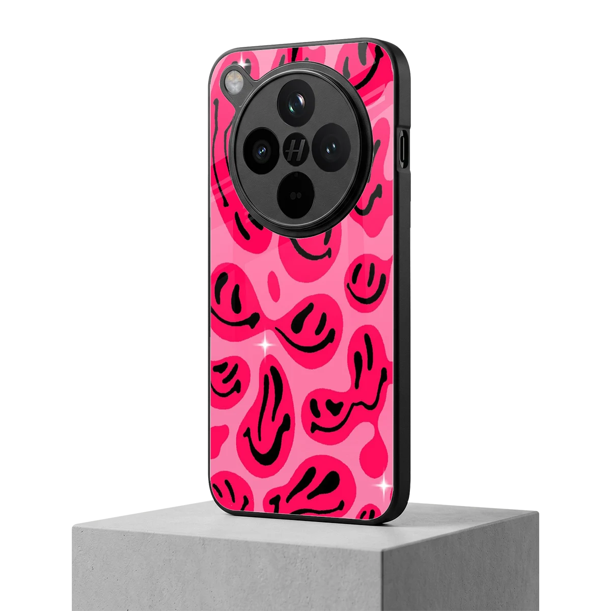 Acid Smiles Pink oppo find x8 mobile cover | shockproof glass phone case