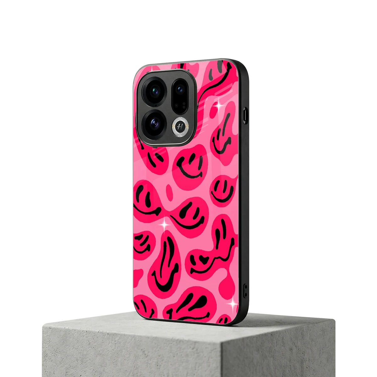 Acid Smiles Pink oppo find x9 mobile cover | shockproof glass phone case