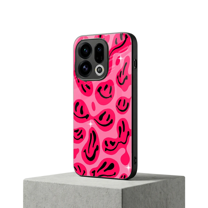 Acid Smiles Pink oppo find x9 mobile cover | shockproof glass phone case