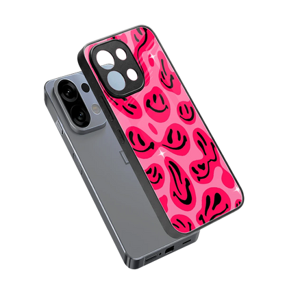 Acid Smiles Pink sleek oppo k13 5g cover with tempered glass back and TPU edges