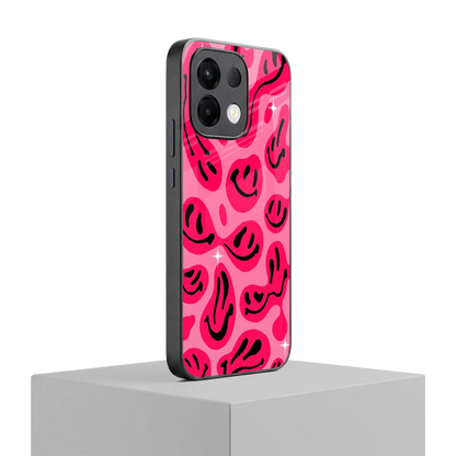Acid Smiles Pink oppo k13 5g mobile cover | shockproof glass phone case