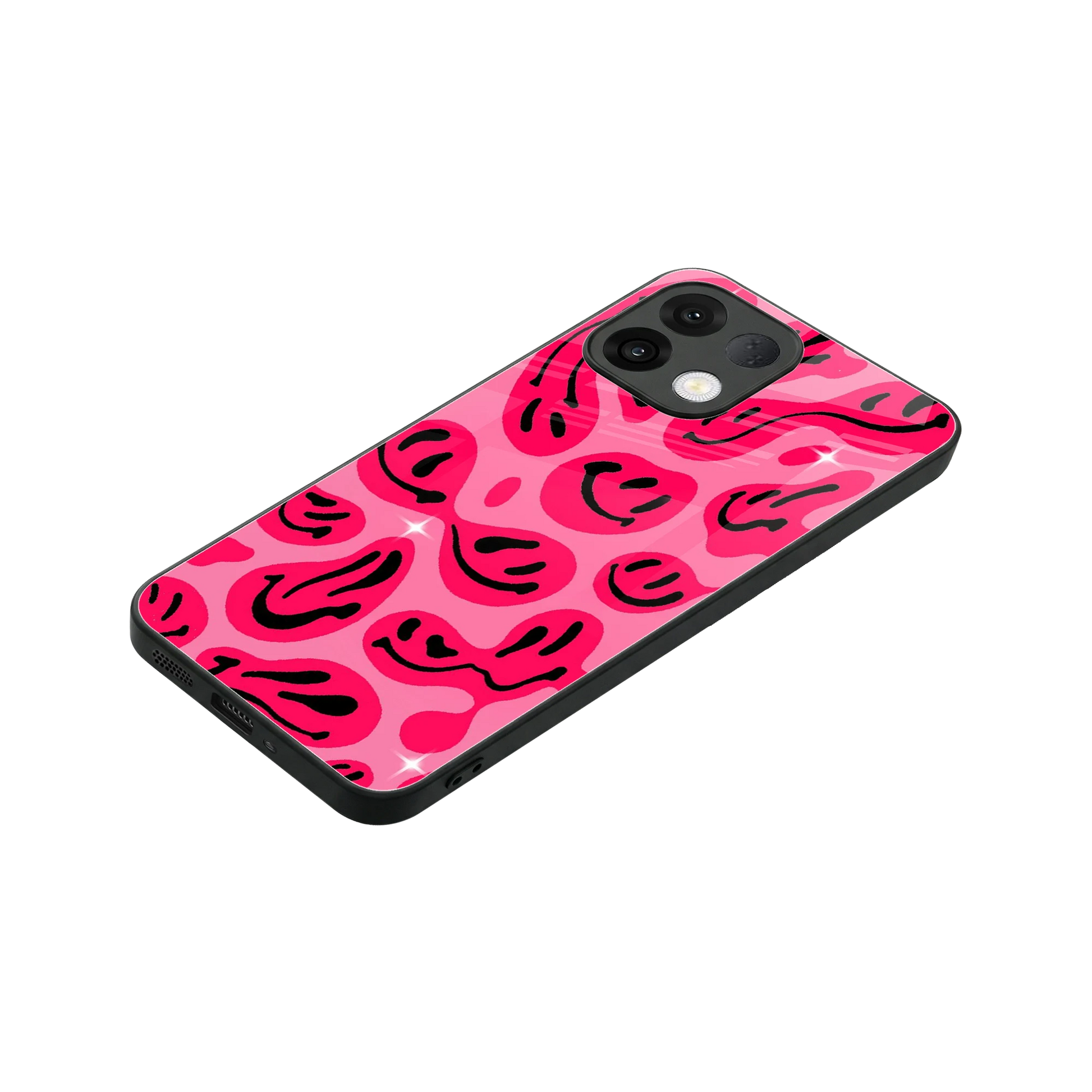 Acid Smiles Pink stylish phone case for oppo k13 5g | glossy glass and slim fit