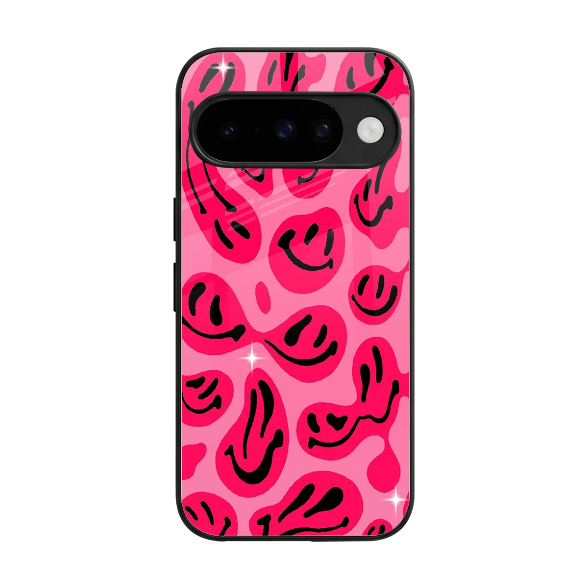 Acid Smiles Pink back phone cover | glass case for google pixel 10