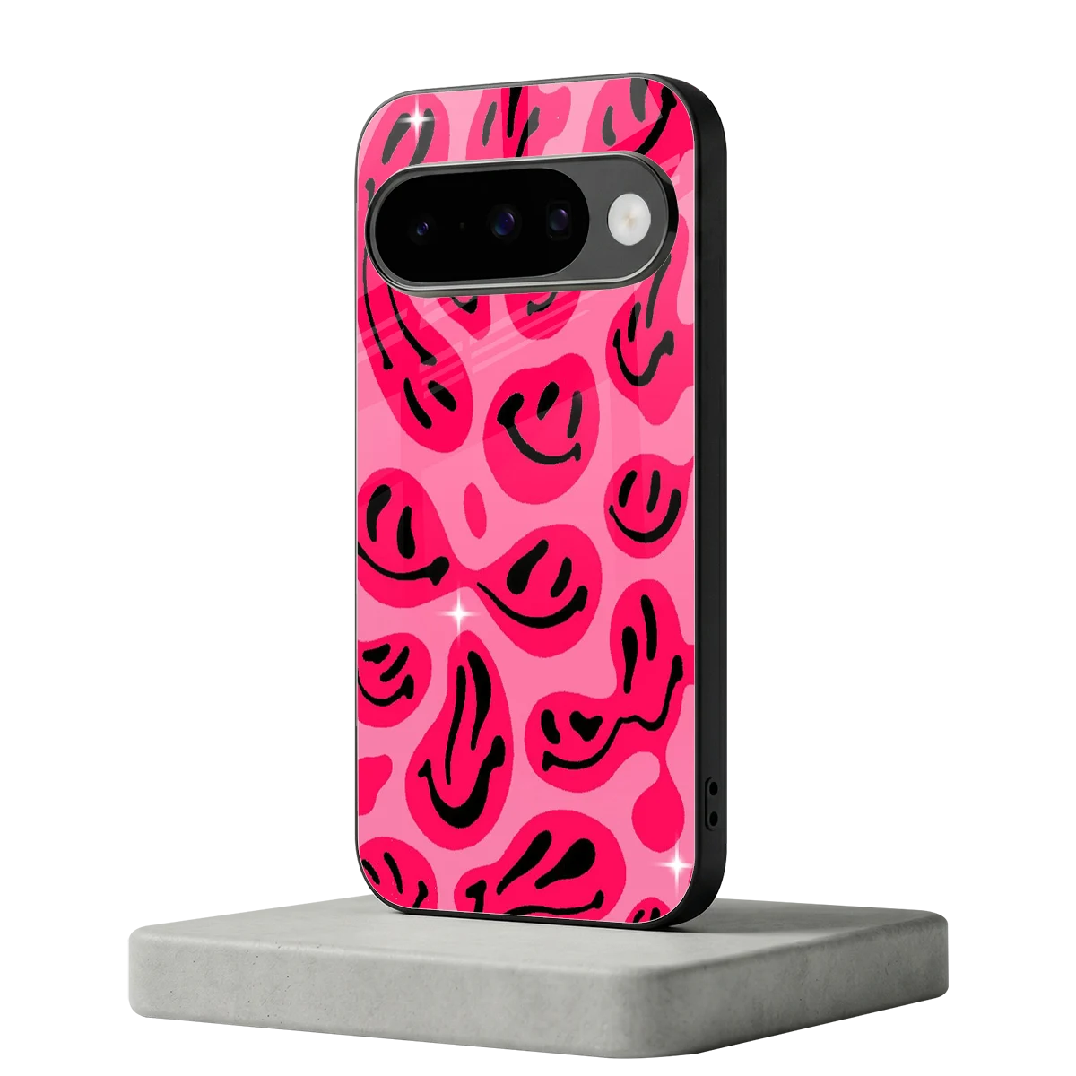 Acid Smiles Pink google pixel 10 mobile cover | shockproof glass phone case