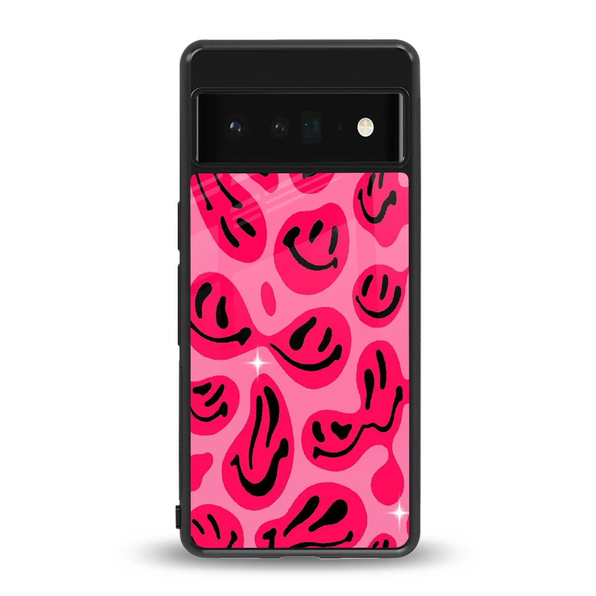 Acid Smiles Pink back phone cover | glass case for google pixel 6 pro
