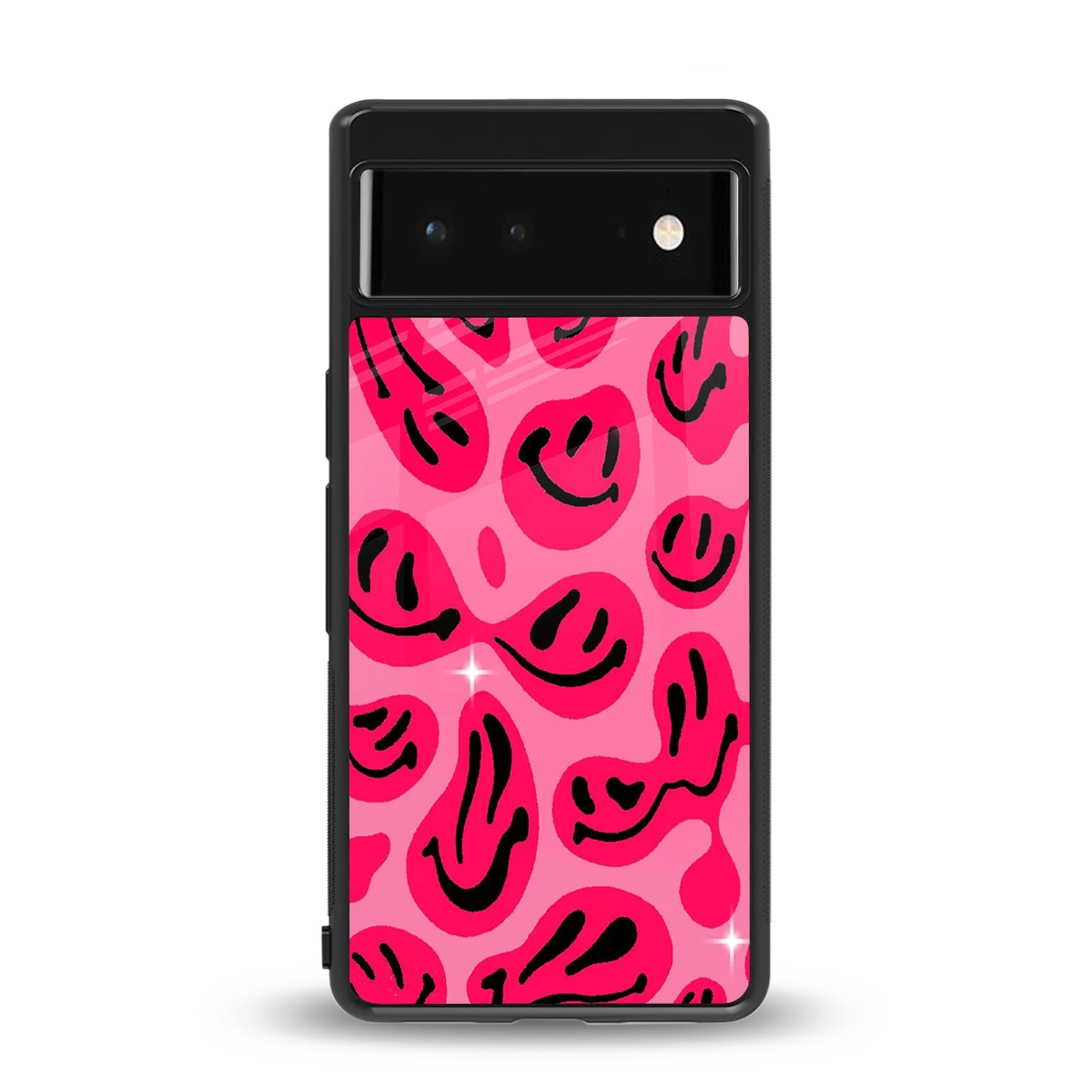 Acid Smiles Pink back phone cover | glass case for google pixel 6