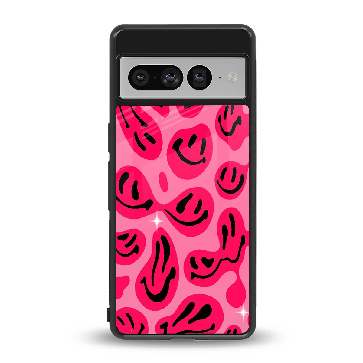 Acid Smiles Pink back phone cover | glass case for google pixel 7 pro