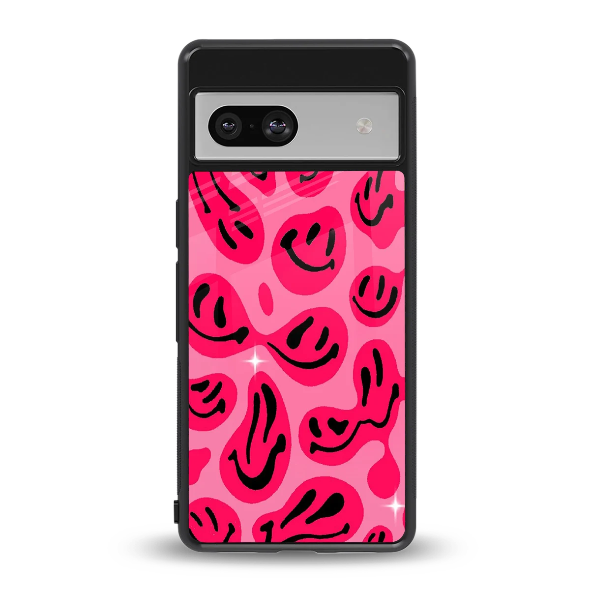 Acid Smiles Pink back phone cover | glass case for google pixel 7a