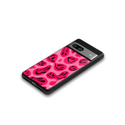 Acid Smiles Pink google pixel 7a mobile cover | shockproof glass phone case