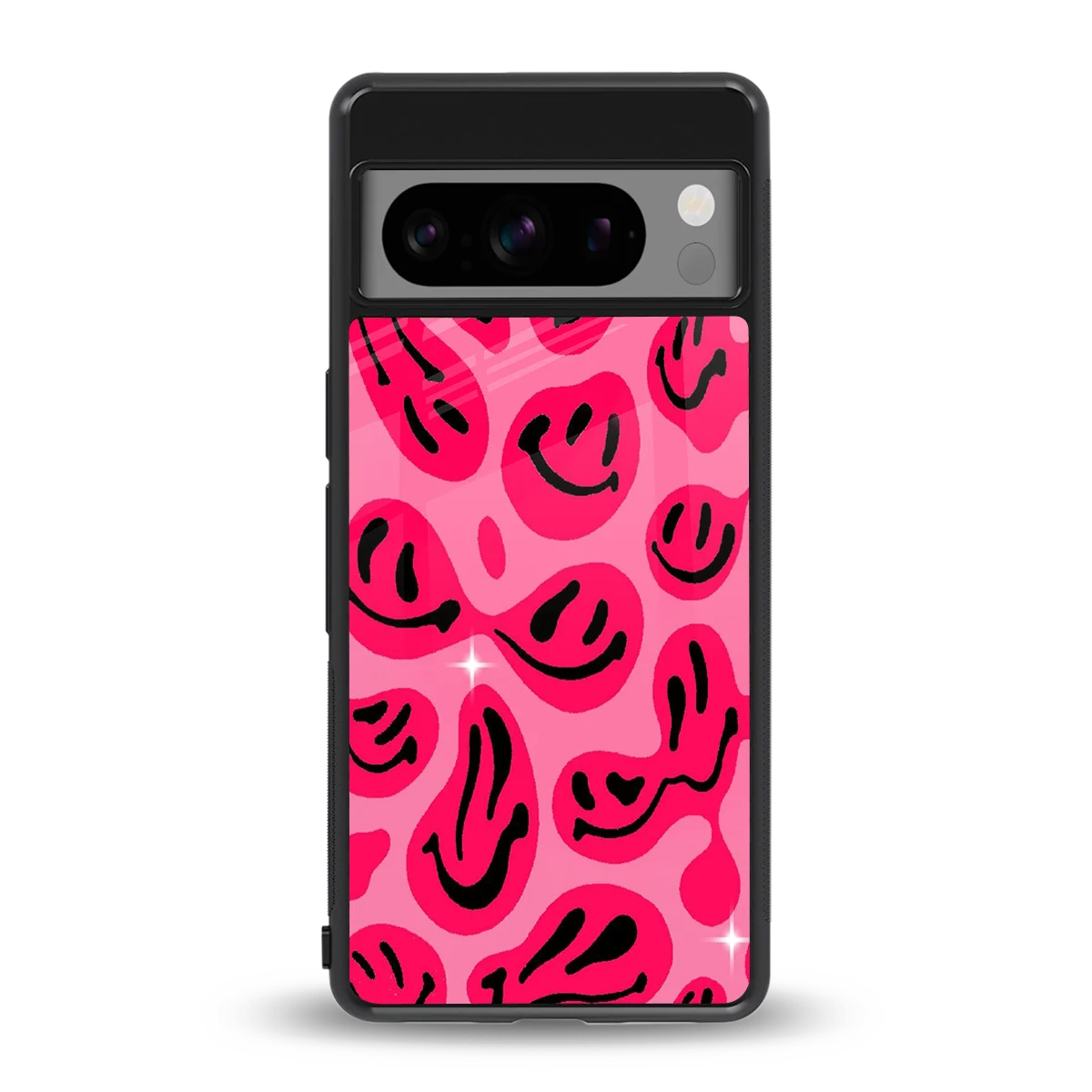 Acid Smiles Pink back phone cover | glass case for google pixel 8 pro