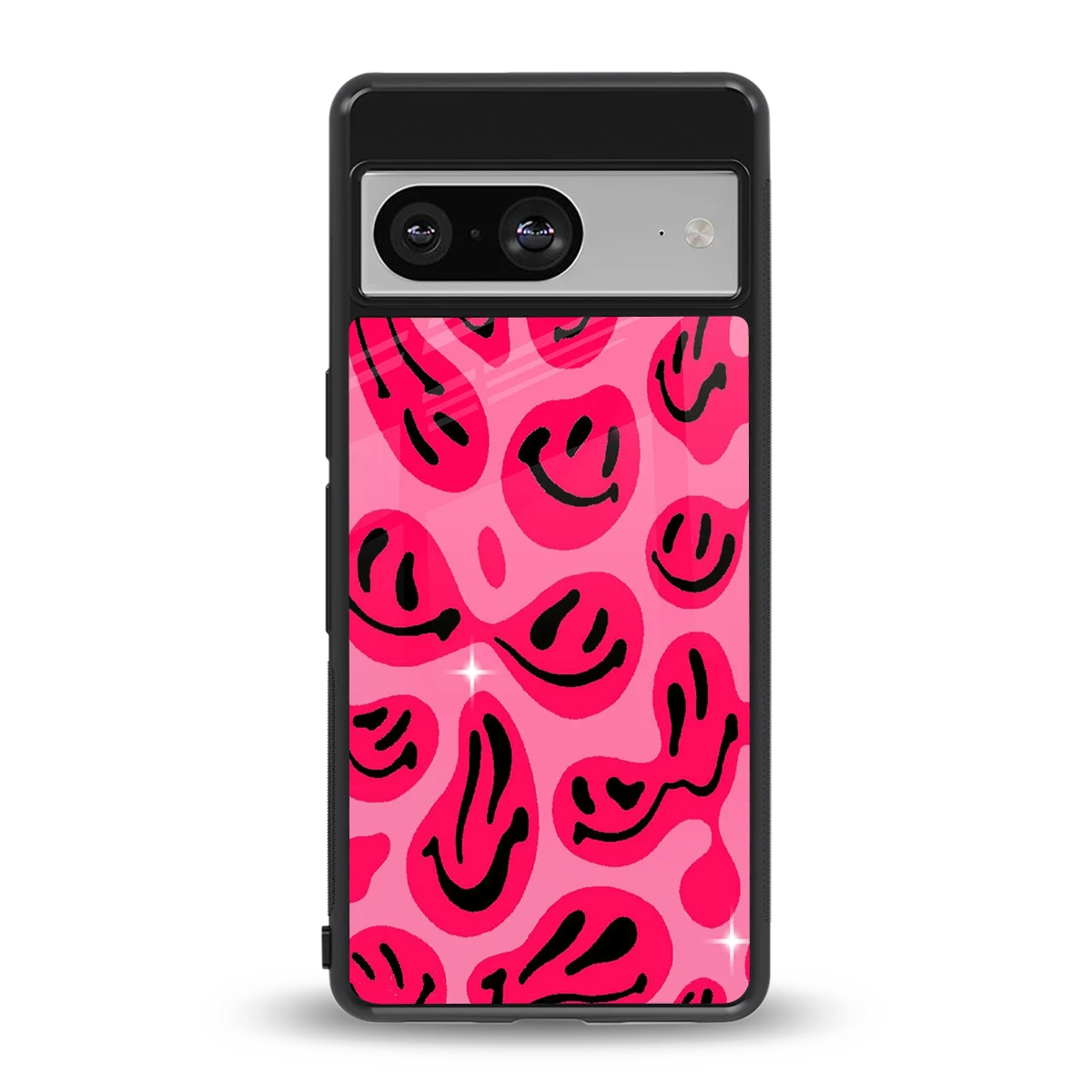 Acid Smiles Pink back phone cover | glass case for google pixel 8