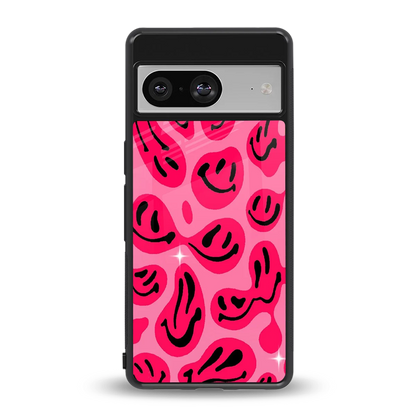 Acid Smiles Pink back phone cover | glass case for google pixel 8
