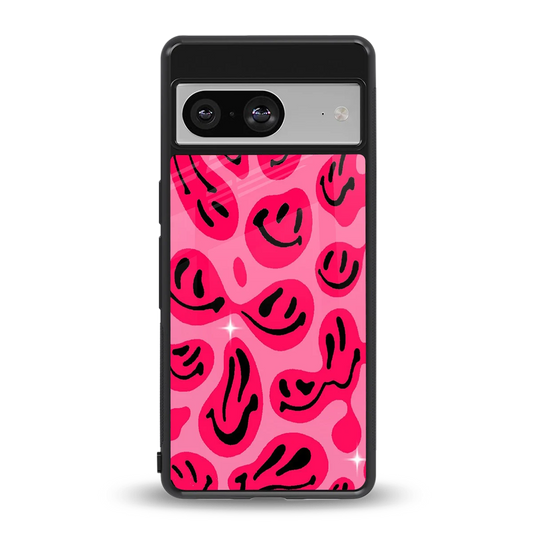 Acid Smiles Pink back phone cover | glass case for google pixel 8