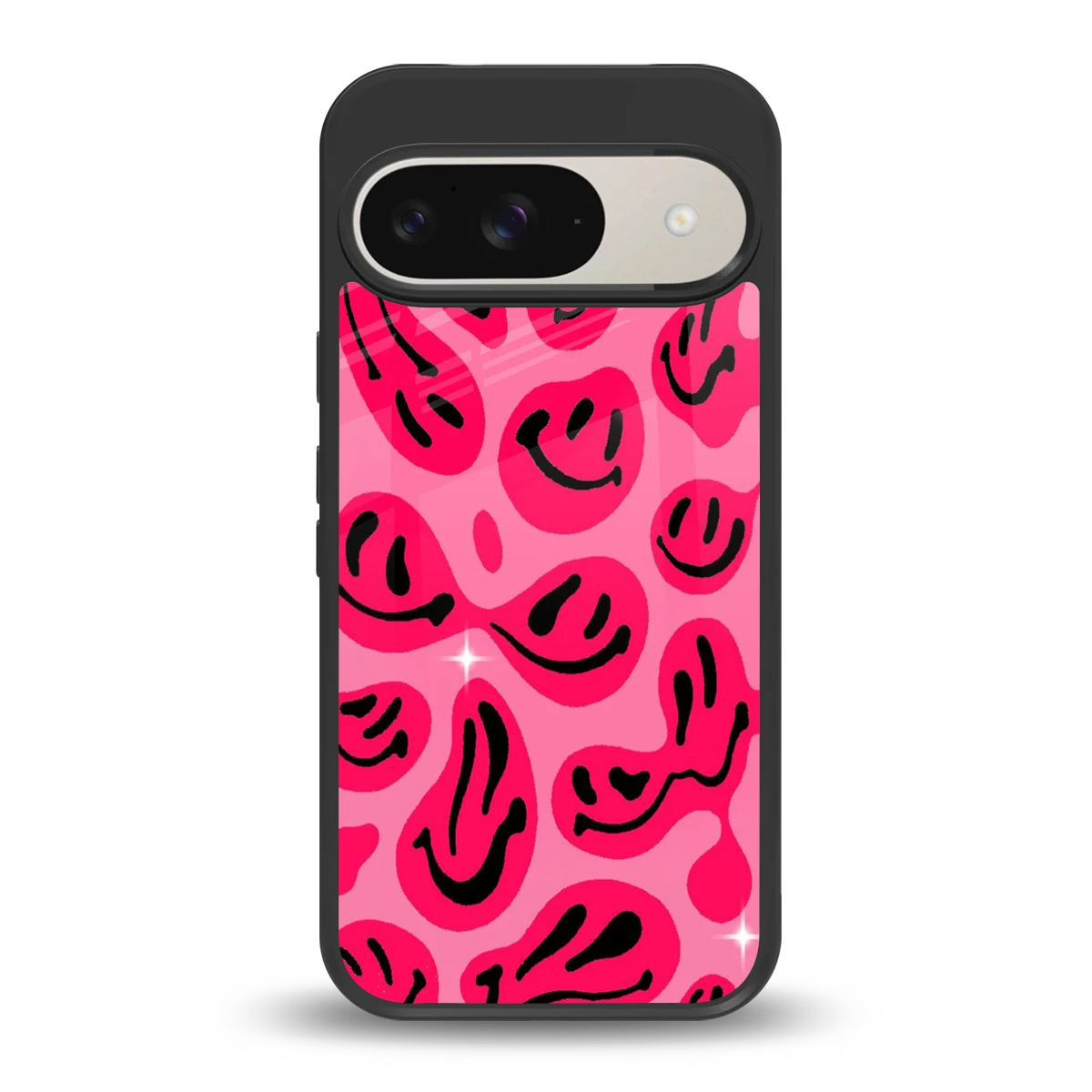 Acid Smiles Pink back phone cover | glass case for google pixel 9