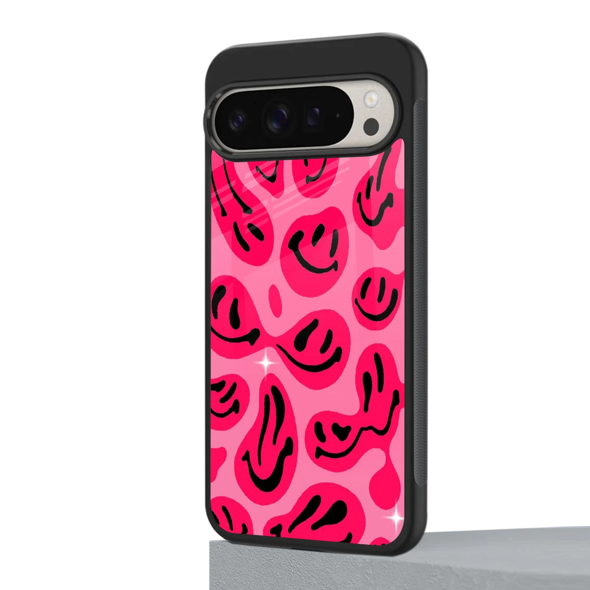 Acid Smiles Pink google pixel 9 pro mobile cover | shockproof glass phone case